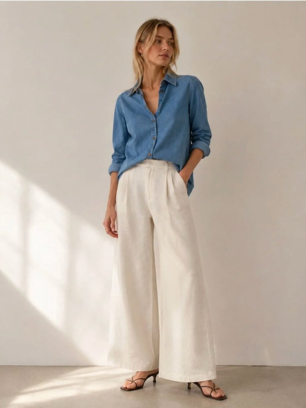 BR Denim Light Wash Denim Shirt